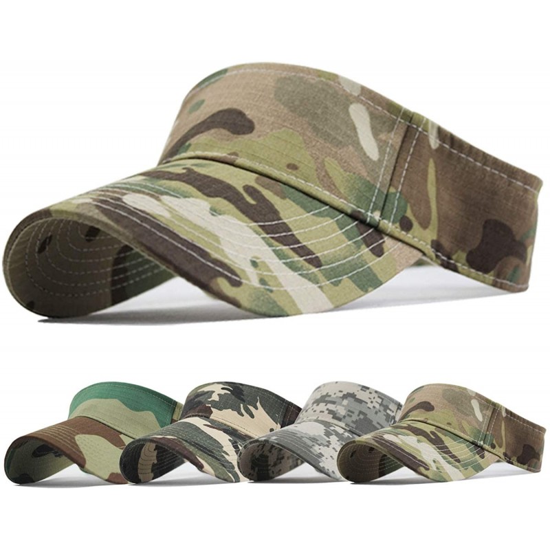 Visors Sports Sun Visor Hats Twill Cotton Ball Caps for Men Women Adults Kids - Camo-2 - C318YESOG67 $24.07