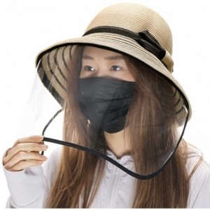 Sun Hats Womens UPF 50 Straw Sun Hat Floppy Wide Brim Fashion Beach Accessories Packable & Adjustable - CP198N3C8QD $52.07