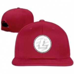 Skullies & Beanies The Litecoin LTC Mens Premium Flat Baseball Cap Adjustable Flat Hat - Red - CK189UZW2LI $32.88