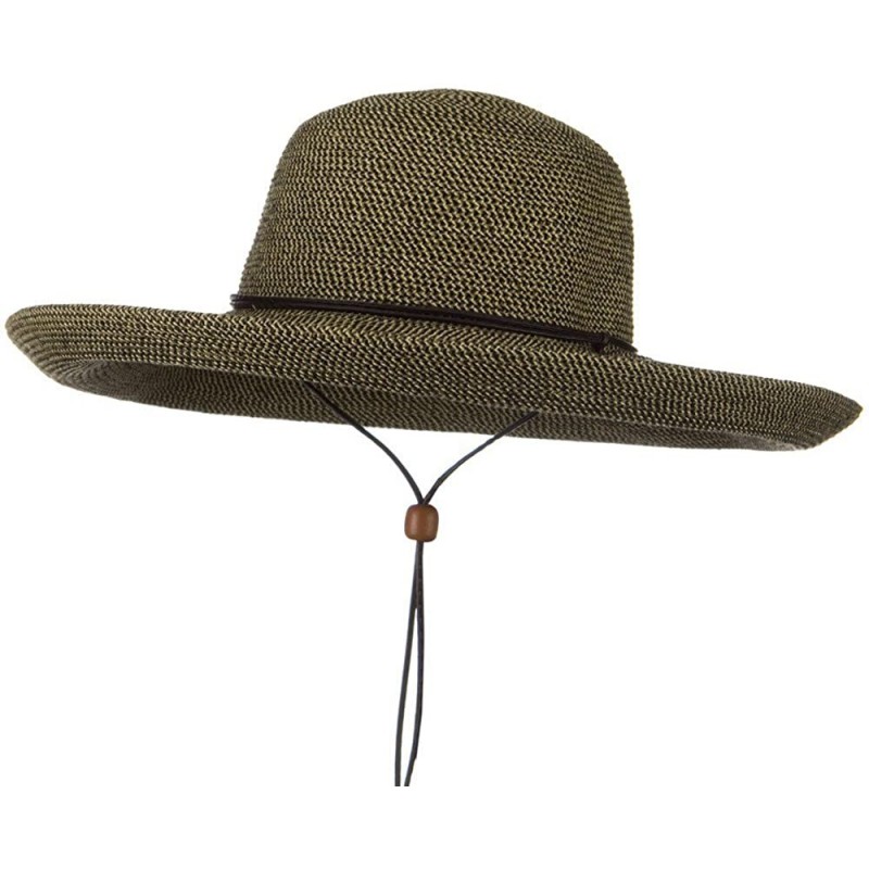 Sun Hats UPF 50+ Cotton Paper Braid Kettle Brim Hat - Black Tweed - CS118E45SV7 $83.24