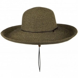 Sun Hats UPF 50+ Cotton Paper Braid Kettle Brim Hat - Black Tweed - CS118E45SV7 $82.25