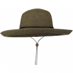 Sun Hats UPF 50+ Cotton Paper Braid Kettle Brim Hat - Black Tweed - CS118E45SV7 $82.25