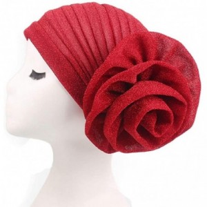 Skullies & Beanies Cancer Chemo Hat Flower Beanie Scarf Ethnic Cloth Print Turban Bonnet India Hat Handwear - C---red - CD18R...