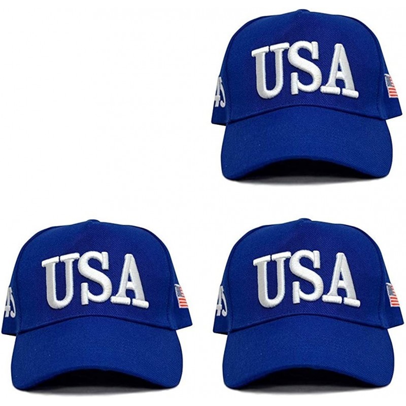 Baseball Caps Make America Great Again Hat [3 Pack]- Donald Trump USA MAGA Cap Adjustable Baseball Hat - Usa Blue - CL18R4THI...