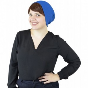 Berets Women's Without Flower Accented Stretch French Beret Hat - Royalblue - CE126BNQ4SX $10.79