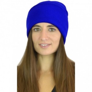 Berets Women's Without Flower Accented Stretch French Beret Hat - Royalblue - CE126BNQ4SX $21.58