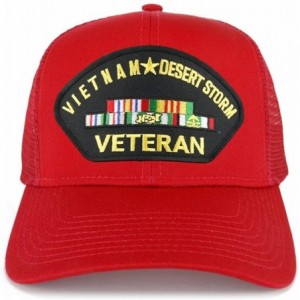 Baseball Caps Vietnam and Desert Storm Veteran Embroidered Patch Snapback Mesh Trucker Cap - Red - CV189OKZM6Z $39.76