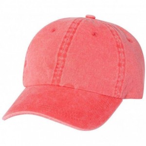 Baseball Caps Pigment Dyed Cotton Twill Cap - Coral - C918HE0CCAQ $20.08
