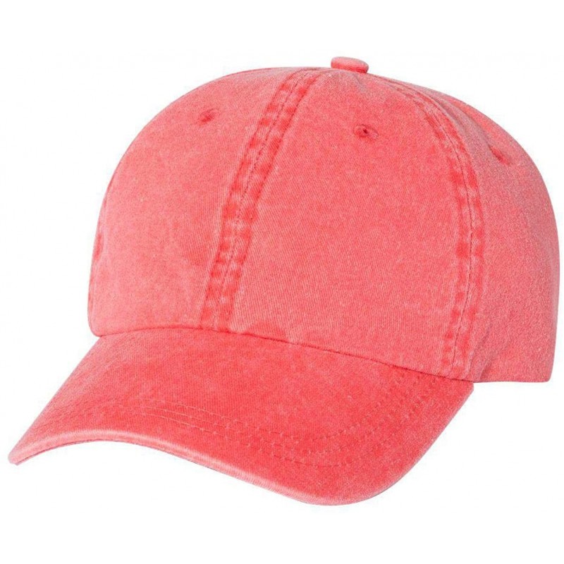 Baseball Caps Pigment Dyed Cotton Twill Cap - Coral - C918HE0CCAQ $9.36