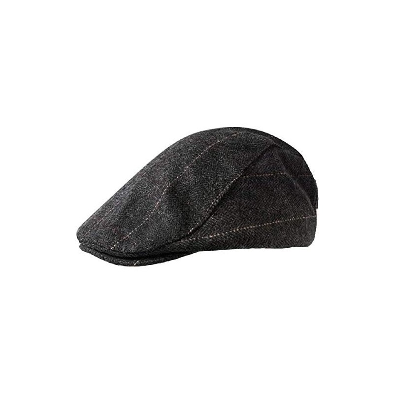 Newsboy Caps 1-2 Pack Newsboy Hat for Men Classic Herringbone Tweed Wool Blend Flat Cap Ivy Gatsby Cabbie Driving Hat - C618W...