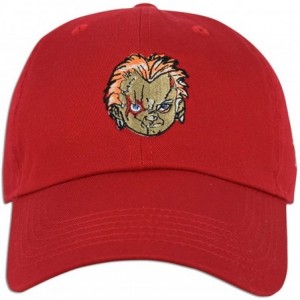 Baseball Caps Play Time Chucky Dad Hat Custom Embroidered Child's Play Dad Cap - Red - CY1894IC8Z4 $29.14