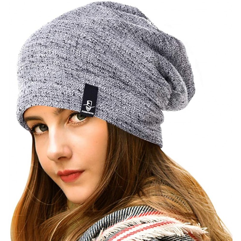 Skullies & Beanies Knit Cap for Women Summer Slouchy Beanie Winter Turban Hat B413 - Gray - CP18YAL2Q8K $22.09