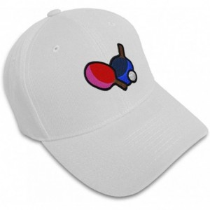 Baseball Caps Custom Baseball Cap Table Tennis Embroidery Acrylic Dad Hats for Men & Women - White - CY18SDYOHRO $19.97