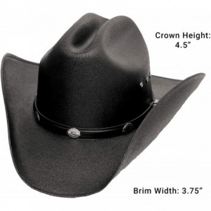 Cowboy Hats Men's Classic Cattleman Black Straw Cowboy Hat - C611GG69QIB $40.00