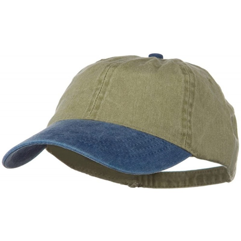 Baseball Caps 6 Panel Low Profile Garment Washed Pigment Dyed Baseball Cap - Navy Khaki - CW119LOW7IL $39.11