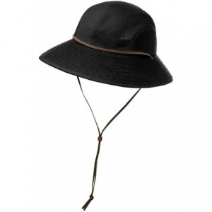 Sun Hats UV50 Foldable Sunhat Women Ponytail Hole Safari Beach Fishing Bucket Hat 55-61CM - 00707_black - CS18RR5820R $17.30