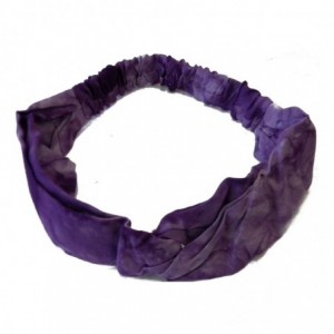 Headbands Purple Thin Cotton Tye Dye Turban Twist Headband Headwrap for Women (Motique Accessories) - Purple - CL11LVL86UF $2...