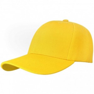 Baseball Caps Wholesale 12-Pack Baseball Cap Adjustable Size Plain Blank Solid Color - Yellow - CA196IMDMMI $53.64