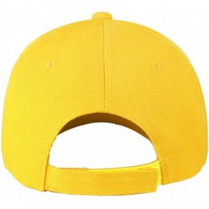 Baseball Caps Wholesale 12-Pack Baseball Cap Adjustable Size Plain Blank Solid Color - Yellow - CA196IMDMMI $49.42