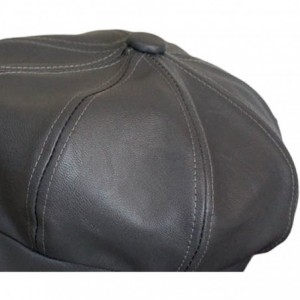 Newsboy Caps Women's Vintage Pu Leather Newsboy Hat Cap - Grey - CU12N6LXH19 $22.40
