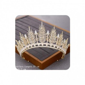 Headbands Luxurious Bridal Crowns And Tiaras Gold Tiara Crystal Rhinestone Wedding Crown-Light Gold3 - Light Gold3 - CD1920NL...
