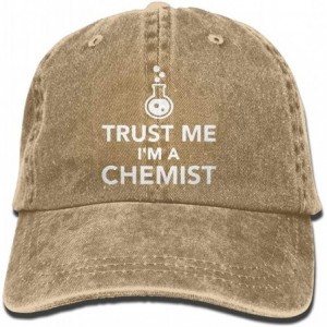 Baseball Caps Unisex Baseball Cap Denim Fabric Hat Trust Me I'm A Chemist Adjustable Snapback Topee - Natural - CT18KS04Y54 $...