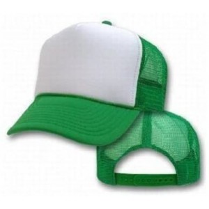 Baseball Caps Blank Mesh Trucker Hat Cap Snapback - Kelly & White - C7113C07Q6X $10.08