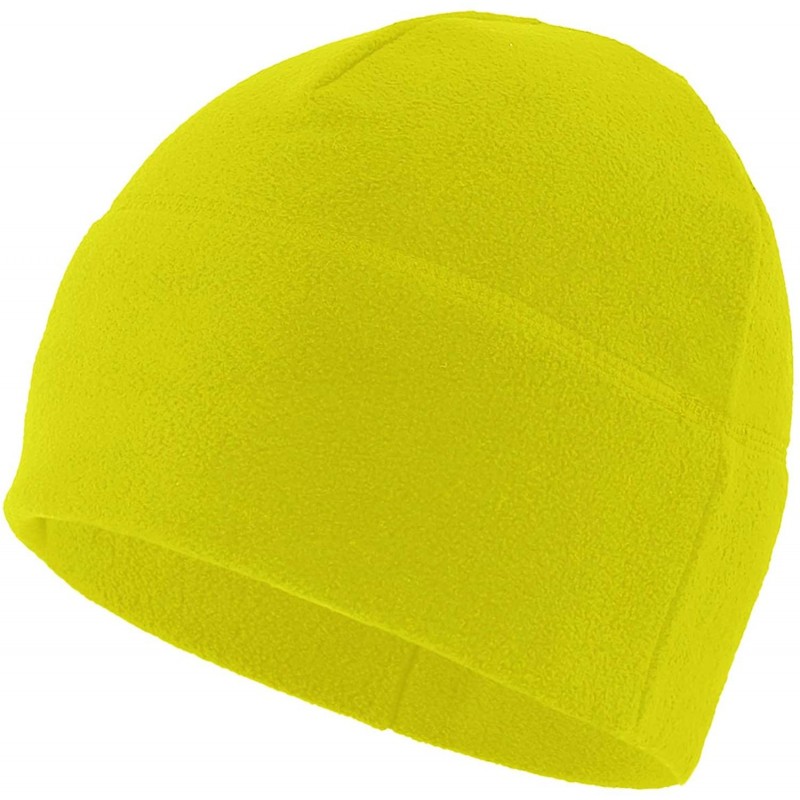 Skullies & Beanies Mens Winter Hat Fleece Beanie Warm Skull Cap Watch Cap - Neon Yellow - CQ18ZAR6LMT $20.50