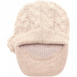 Skullies & Beanies Women's Knitted Newsboy Hat Double Layer Visor Beanie Cap with Soft Warm Fleece Lining - CS18YW3WOGN $31.35