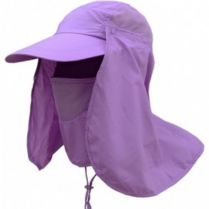 Sun Hats Summer Outdoor Sun Protection Fishing Cap Removable Neck Face Flap Cover Caps for Men Women - Purple - CU18CU5QKNX $...