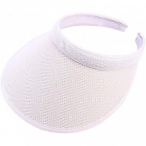 Sun Hats Unisex Clip-On UV Protection Sun Visor Hat-Weave Wide Adjustable Beach Cap - White - CR18R5NNCYC $21.82