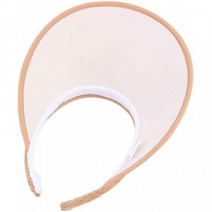 Sun Hats Unisex Clip-On UV Protection Sun Visor Hat-Weave Wide Adjustable Beach Cap - White - CR18R5NNCYC $22.86
