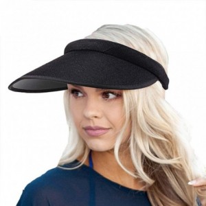 Sun Hats Unisex Clip-On UV Protection Sun Visor Hat-Weave Wide Adjustable Beach Cap - White - CR18R5NNCYC $22.86
