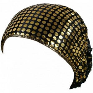Headbands Beautiful Metallic Turban-style Head Wrap - Gold Dots - C512O47ZG22 $22.29