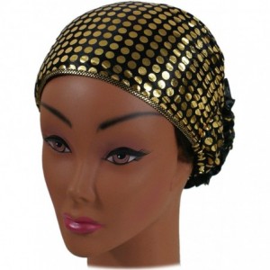 Headbands Beautiful Metallic Turban-style Head Wrap - Gold Dots - C512O47ZG22 $20.68