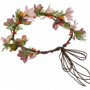 Headbands Adjustable Flower Crown Festivals Headbands Garland Girls Hair Wreath - B0orange - CW18R3CHH0S $22.54