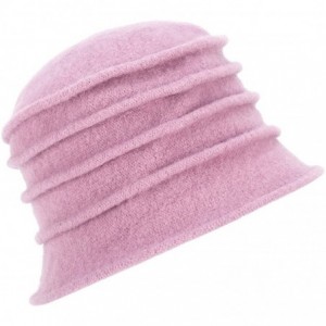 Skullies & Beanies 1920s Gatsby Womens Flower Wool Warm Beanie Bow Hat Cap Crushable A287 - Light Purple - CE1263WXZFH $13.88