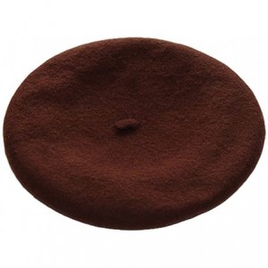 Berets Women's French Style Soft Lightweight Casual Classic Solid Color Wool Beret - Coffee - CW12HGGRY3N $6.96