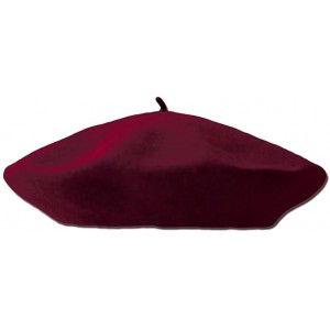 Berets Classic Wool Beret One Size Adult - Maroon - C0115R7RYPH $27.41