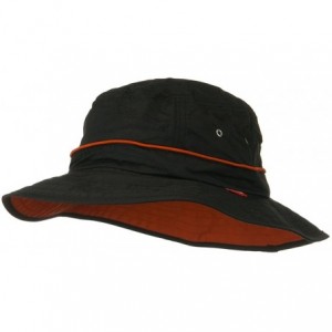 Sun Hats UV 50+ Orange Piping Talson Sun Bucket Hat - Black - CQ11J5ZTN8N $33.38