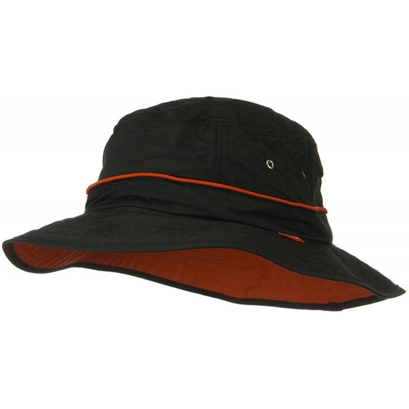 Sun Hats UV 50+ Orange Piping Talson Sun Bucket Hat - Black - CQ11J5ZTN8N $79.07