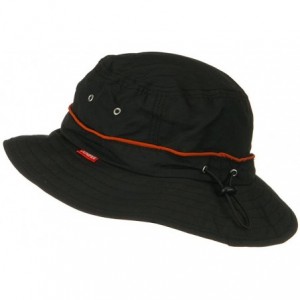 Sun Hats UV 50+ Orange Piping Talson Sun Bucket Hat - Black - CQ11J5ZTN8N $74.67