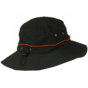 Sun Hats UV 50+ Orange Piping Talson Sun Bucket Hat - Black - CQ11J5ZTN8N $74.67