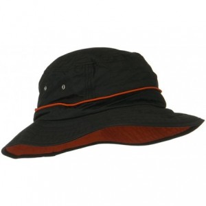 Sun Hats UV 50+ Orange Piping Talson Sun Bucket Hat - Black - CQ11J5ZTN8N $72.92