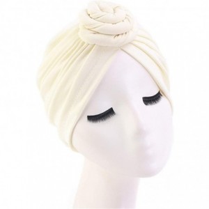 Skullies & Beanies Womens Big Flower Turban Beanie Elegant Cap Head Wrap Stretch Long Hair Scarf Headscarf - 441-beige - CE19...