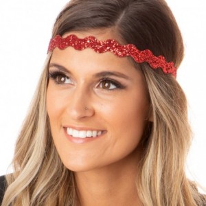 Headbands Women's Bling Glitter Adjustable No Slip Bulk Headbands Gift Sets 10pk - Wave Bold 10pk - CF12ID6YMRV $71.93