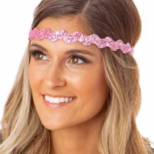 Headbands Women's Bling Glitter Adjustable No Slip Bulk Headbands Gift Sets 10pk - Wave Bold 10pk - CF12ID6YMRV $35.96