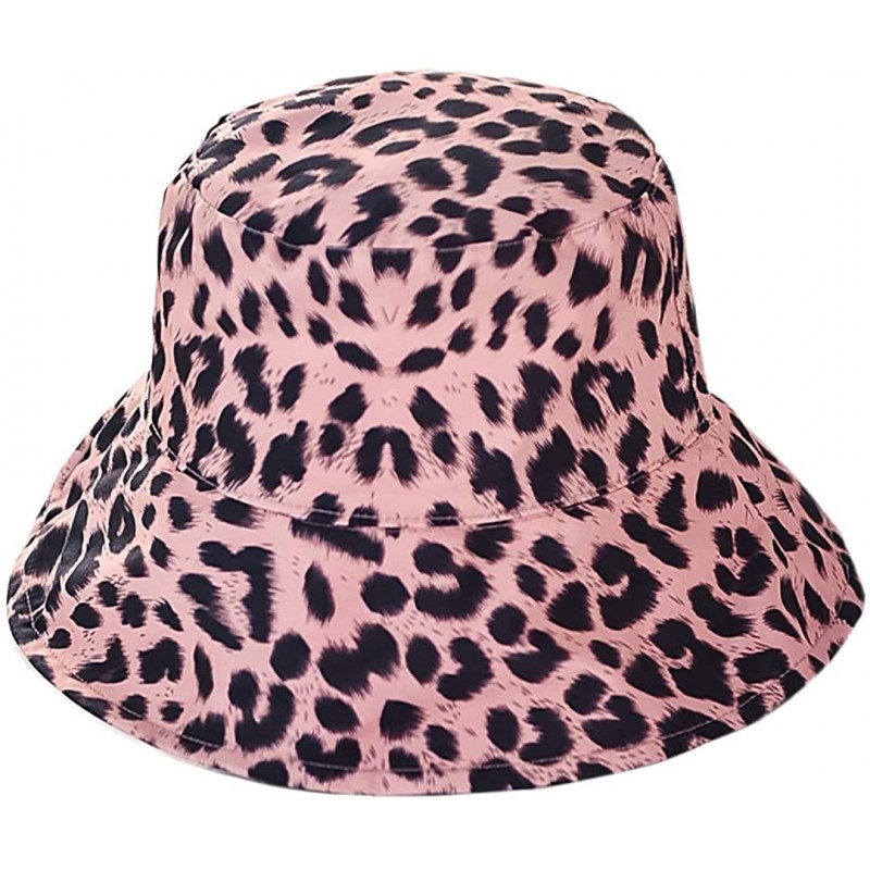 Women Girls Cotton Leopard Print Reversible Bucket Hat Summer Double ...
