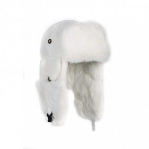 Skullies & Beanies Supplex Bomber - White Fur - White - White With Rabbit Fur - CI11051YFPR $80.64