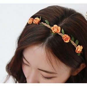 Headbands Qinlee 7Pcs Bohemian Flower Crown Rose Headbands Hair Band for Women Girls Hair Accessories - CK1843WEU6Y $23.04